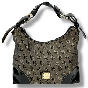 Dooney & Bourke Nikki Shadow Signature Canvas Shoulder Hobo Bag Tote